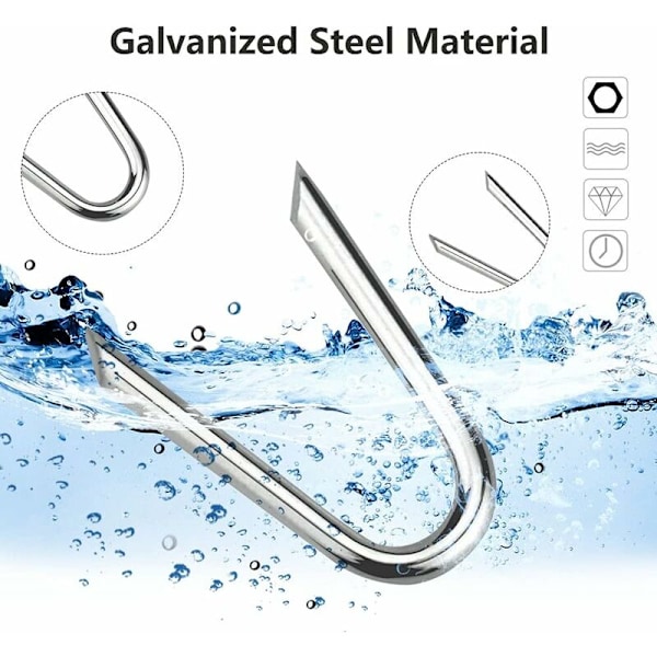 140 Stycken Galvaniserade Stängselklamrar i Stål 1.2 1.9cm U-Formade Stängselspikar Galvaniserade Stängselklamrar för Nät