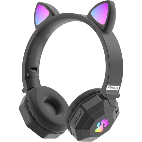 Vikbara Bluetooth 5.0 hörlurar med kattöron