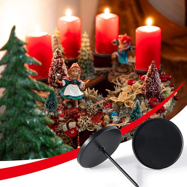 Set med 4 Ljusstakar för Adventskransar - Svarta Te-Ljusstakar