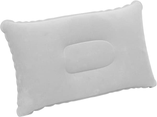 Uppblåsbar resekudde 2-pack ultralätt vattenresistent mjuk flockad campingfiske utomhusbruk grå Grey