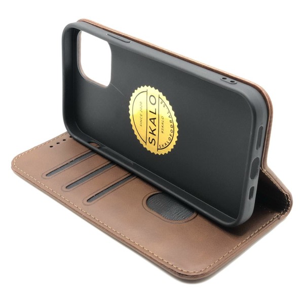 Plånboksfodral Premium iPhone 12 / 12 Pro - fler färger Mörkbrun