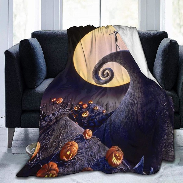 Nightmare Before Christmas Filtar Varma flanell Överkast Filtar Till sovrumssäng För Vuxna/barn -u163 50x40in 125x100cm