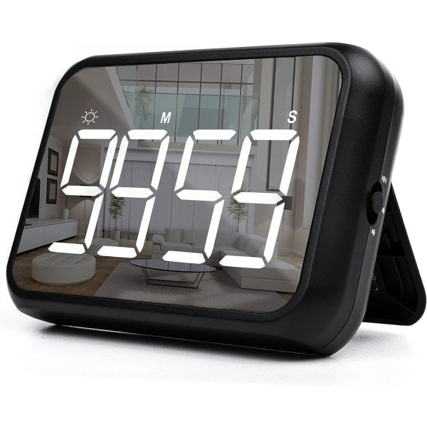 Köktimer (svart), 4\" digital klassrumstimer för barn, stor magnetisk LED-timer med kontinuerlig ljusfunktion för klassrum, tyst för barn och lärare