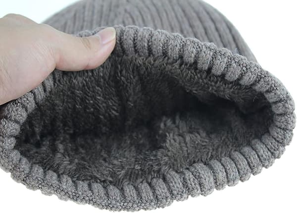 Ullvinterhattar för män, stickad mössa, varm, baggy mössa mörkgrå Dark Gray