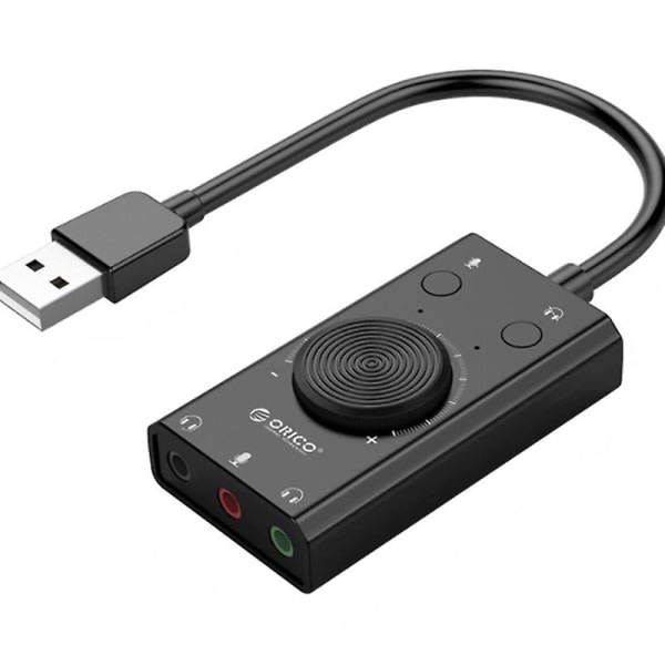 USB Audio Adapter Ekstern Stereo Ljudkort Kanal Stereo Ljudkort Converter 3,5 Mm Aux mikrofonudtag, Lämplig til spilheadset Ps4 La