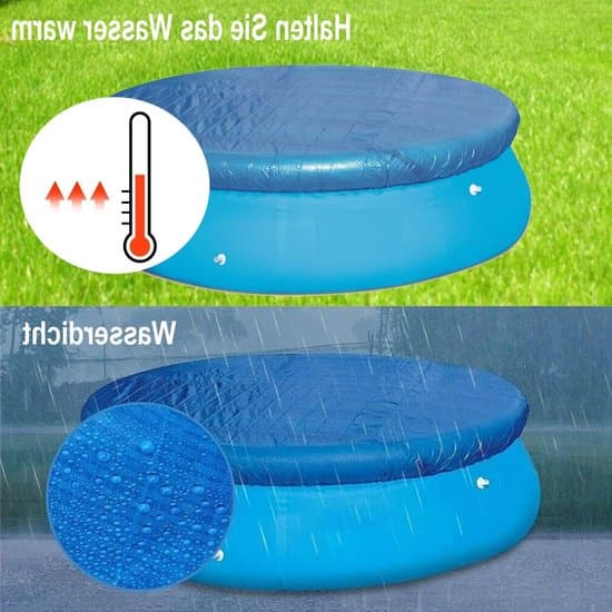 Runt poolskydd 183 cm diameter, vattentätt PE-poolskydd, rivtåligt dammtätt solpoolskydd för runda ovanmarkspooler, blått