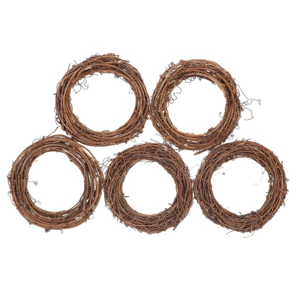 5 st Julkransar Hantverk Dekorativ Krans Ring Krans Tillverkning Båge Vine Branch WreathBrown12X12X2CM Brun 12X12X2CM