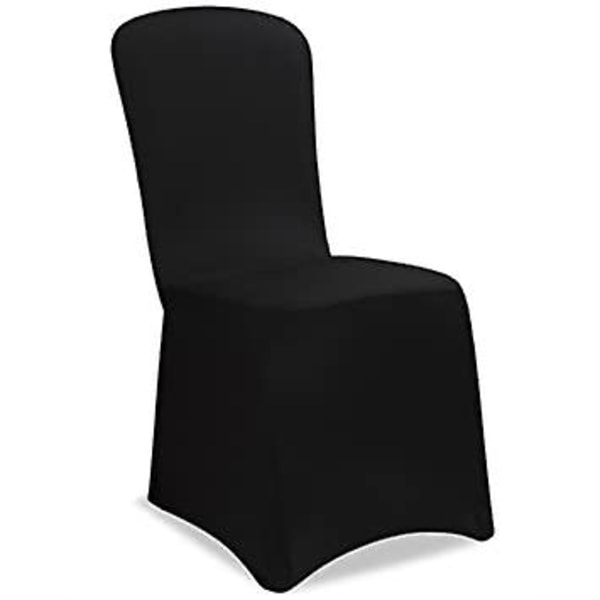 Elastiske Stolkseter Svart Jul Bryllup Arrangementer Fester Universal Passform Trekk Stolkseter
