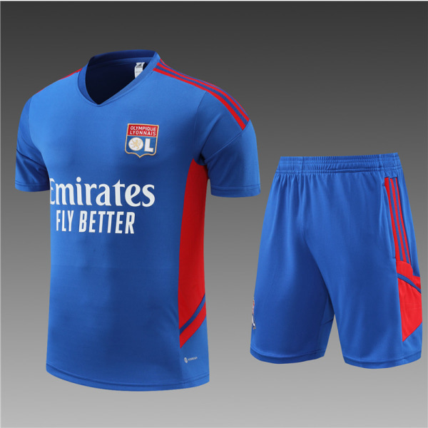 22-23 Ny Säsong Lyon Kortärmad Jersey Blå XXL