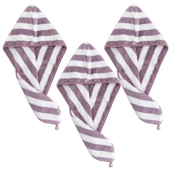 TG 3-pack mikrofiber hårhandduksomslag Superabsorberande stil 2