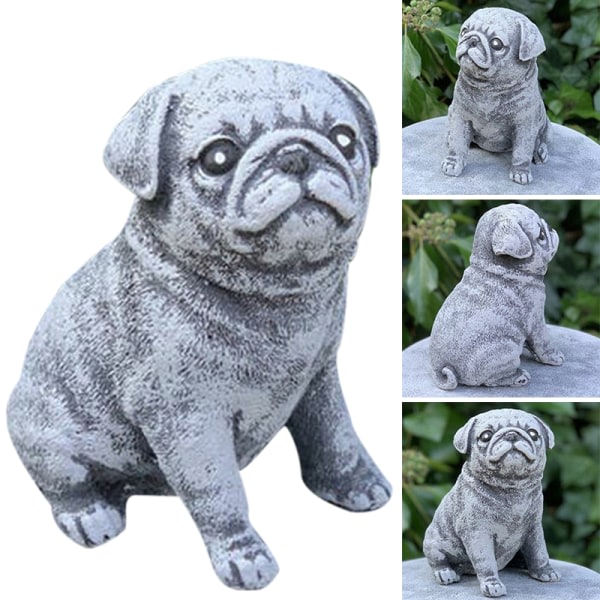 Mops-patsas Puutarhakoriste Simuloitu Pennu Resin-koriste Kotipuutarhan Koristeluun
