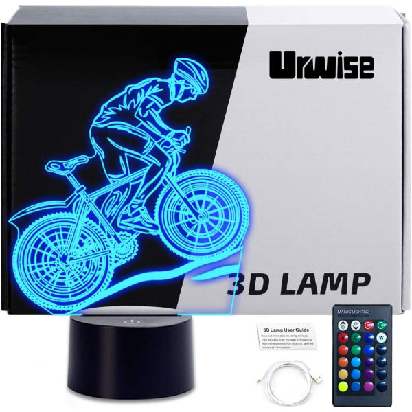 3D Nattlampe, Mountainbike 3D Nattlampe 16 Farger Skiftende