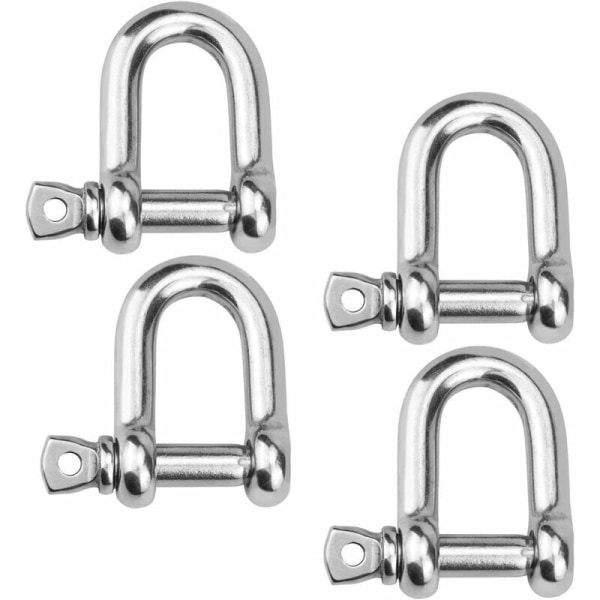 4:a M10 rustfrit stål shackle, D-ring shackle