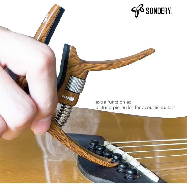Akustisk guitar capo med justerbar fjedertryk