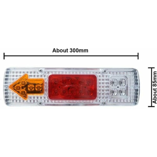 Galaxy 2 x 19 LED Perävalot 12V Vaunu Takana Leveys Stop-Jarrutus Takakamera Vedenkestävä Nuoli Autolamppu