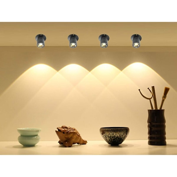 1W LED Downlight Mini Forsænket Loftspot med Driver 100-265V AC til Hjem/Smykkeskab/Stue, 10 stk. (Sort, Varmt Lys)