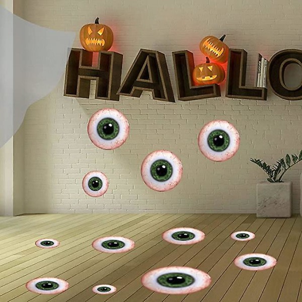 Halloween-silmäpallotarrat Seinä Lattia Kauhu Outo Seinäkoriste Juhla Taidetarvikkeet 12 kpl Puutarhakoristeet