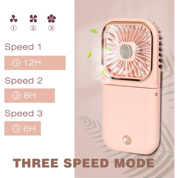 Bärbar handhållen fläkt utomhus mini fläkt 3000mAh