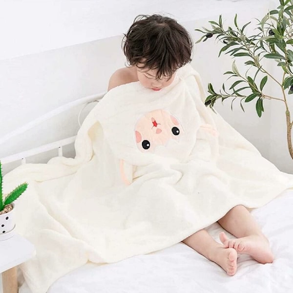Baby Badhandduk med Huva Stor Mjuk Absorberande Filt Badrock Duschponcho Handduk för Barn Spädbarn Småbarn