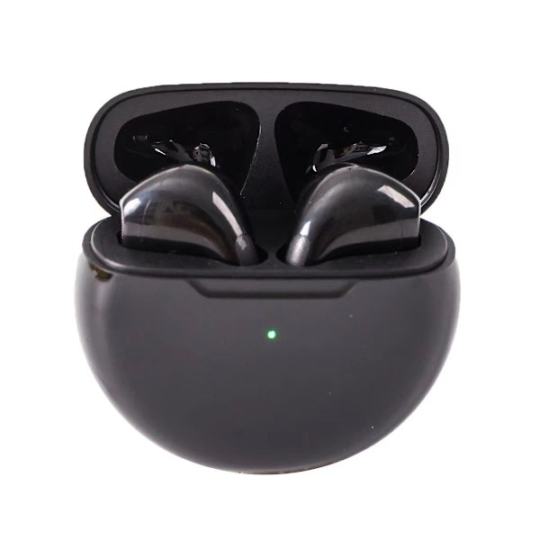Original i12 Tws Stereo Trådlösa 5.0 Bluetooth In-Ear Hörlurar med iPhone-fodral black Pro6