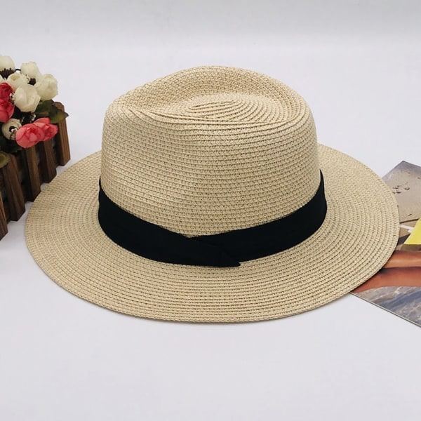 Panamahatt i Halm med Bred Brede, Unisex, Justerbar Halmhatt, Strand