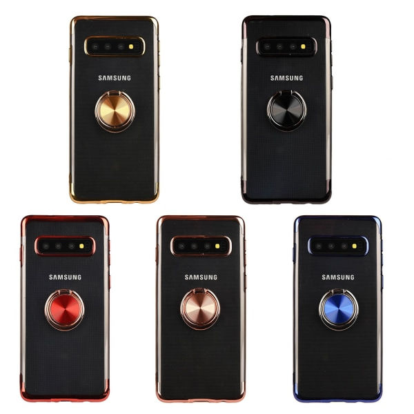 TG Samsung Galaxy S10 - Stilfuldt Silikon Cover med Ringholder Rød