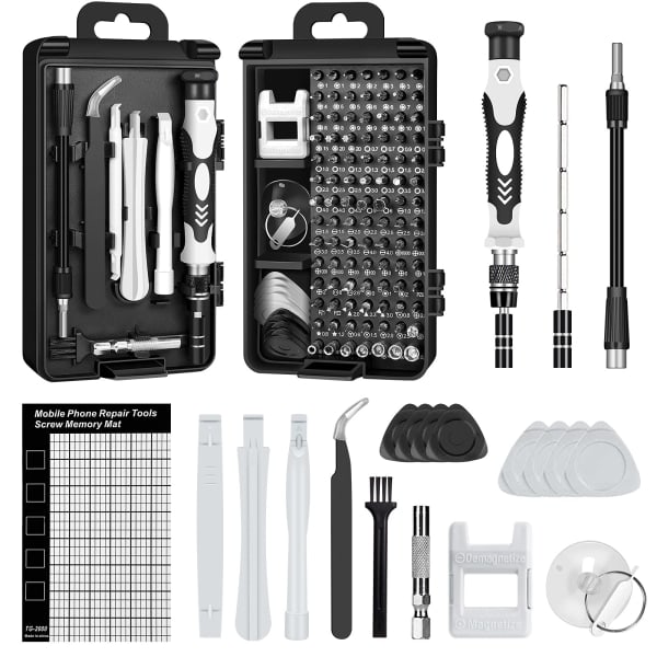 122-i-1 Mini-set för reparation, glasögon, gör-det-själv, klocka, smartphone