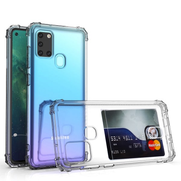 TG Praktiskt Skal med Korthållare - Samsung Galaxy A21S Transparent/Genomskinlig