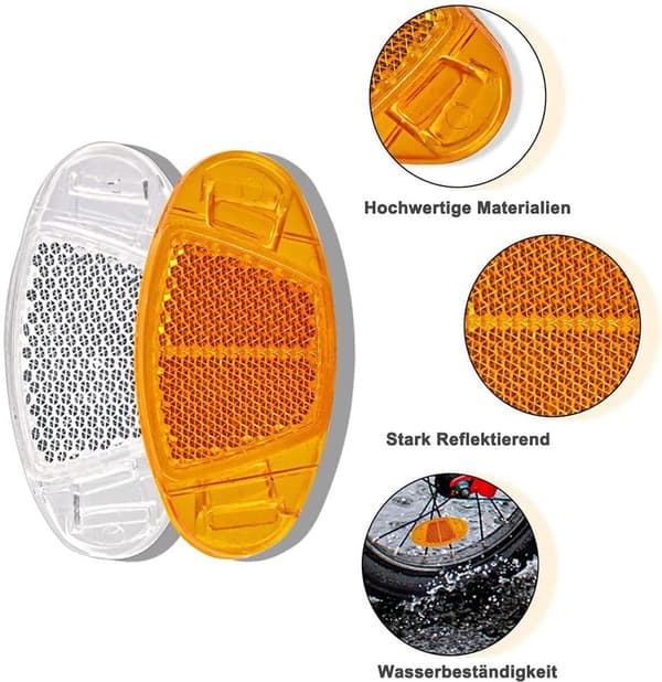 Sykkelreflekser, hjuleikreflekser for nattsikkerhet, oransje, 4 stk.
