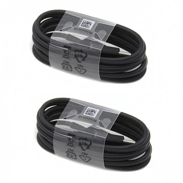 2 st Samsung Original 1,2 m Extra Lång USB-C Kabel / Laddare Svart_yux