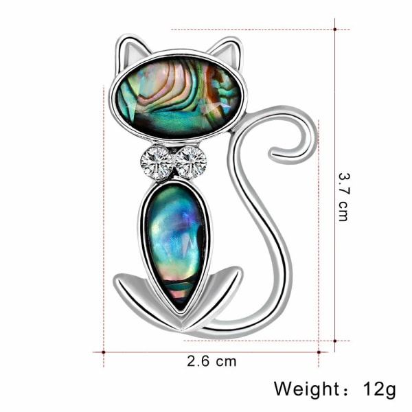 Kattbrosje for kvinner Mote Halsduk Spenne Legering Rhinestone Dyr Brosje for morsdaggave