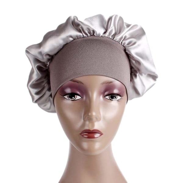 TG Hårvård Kvinnor Bredband Elastisk Satin Bonnet Cap Nattsömn Hatt Huvudinpackning Royalblå