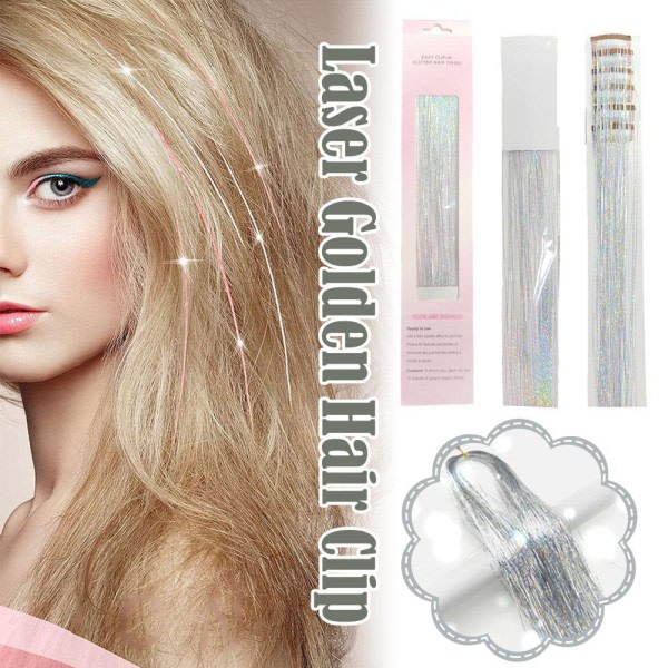 TG 6 ST Clip-in Hår Tinsel Kit, Glitter Fairy Tinsel Hårextensions Syv farver en one size