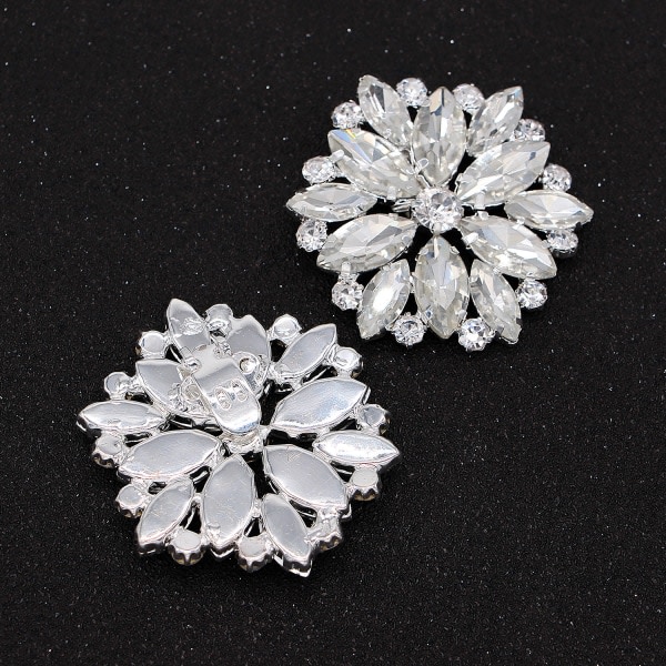 2 fargede Rhinestone skoklips, elegante farger Alloy Flower Cryst