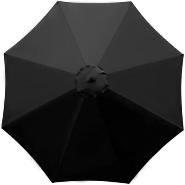 Replacement Parasol Cover, 8 Ribs, 3 m, Waterproof, Anti-UV, Replacement Fabric, Black