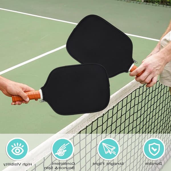 2-pack Pickleball-racketfodral, neoprenfodral med dragkedja, stötdämpande skydd för resor, passar standardracketar
