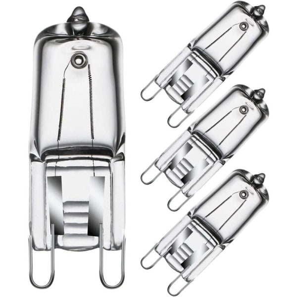 G9 Halogen Ovnlampe G9 Ovn 25W 230V 300°C Toleranselampe 4-pakning