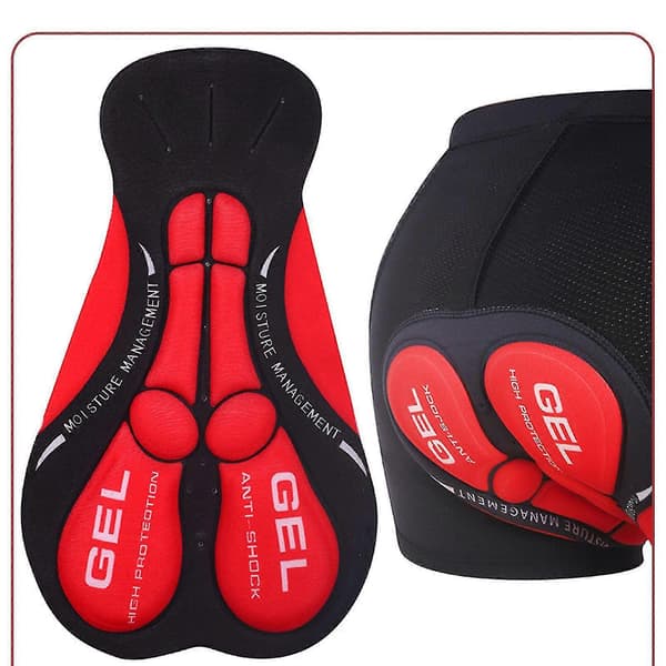 Cykelunderbukser til mænd med 5D Gelpolstring Åndbar Polyester Spandex til MTB-kørsel Rød 3XL Red 3XL