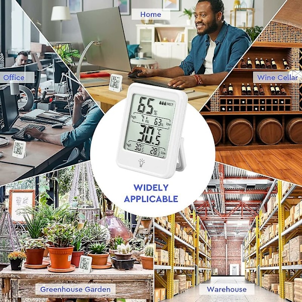 Digital rumstermometer inomhus, hygrometer, mini temperaturmätare och hygrometer för hem, kontor, luftkomfort, max/min-registreringar
