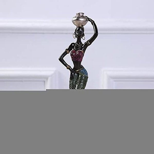 Rpporm Etnisk skjønnhet Hartskulptur Jente Hjemmestil Statue Afrikansk dekorasjon Dekor Kysskristaller Juledekorasjoner (c One Size) C One Size