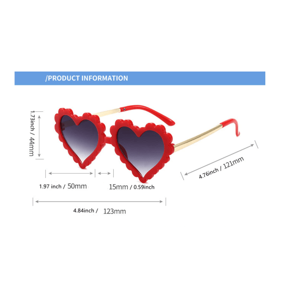 Galaxy Anti-UV-solglasögon för barn Hjärta Blomform Solglasögon Festglasögon (röda) färg 2