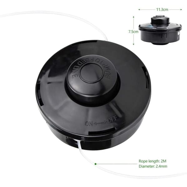 Sett med 2 universelle børstekutterhode nylon erstatningsspole for børstekutter trimmerhode M10 x 1.25 for bensin termisk børstekutter