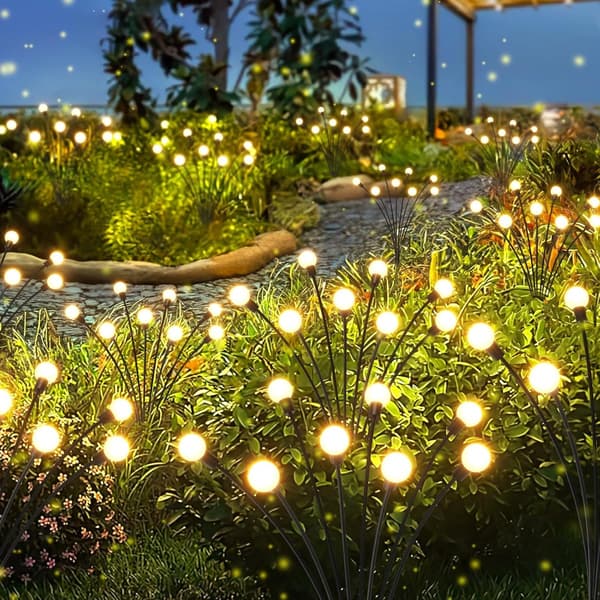 Solcellehavelamper - Udendørs solcellelamper - 4 pakker med 32 LED-bølgende solcellehavelamper - Solcellehavelampe - Sankt Hans-orme