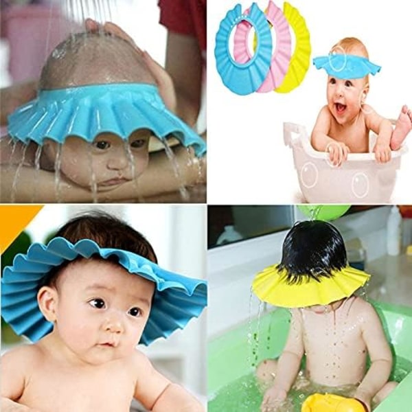 TG Baby shower mössa, 3 deler baby shower cap, barn dusj cap Baby schampo cap, for baby bad og hårtvätt