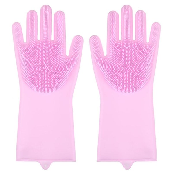 Astianpesuhanskat, Puhdistava Silikon Astianpesuhanskat, Silikonhanskat, Magic Gloves Pink