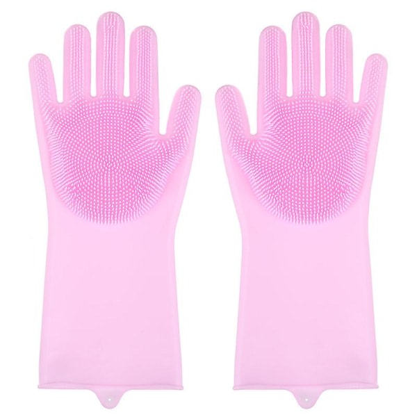Opvaskhandsker, Rengøringssilikon Opvaskhandsker, Silikonhandsker, Magic Gloves Pink