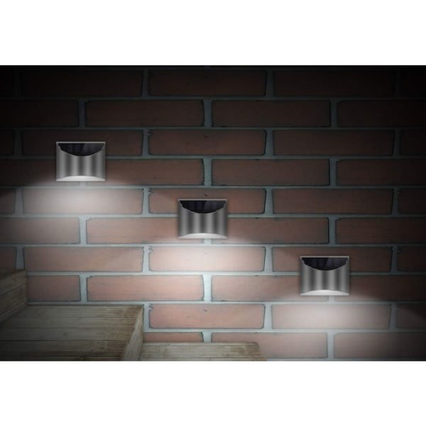 2 solcellsdrivna LED-vägglampor för utomhus, trädgård, vitt ljus