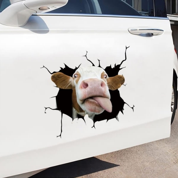 4 st bilsimuleringsdjurklistermärke, 3D-roliga djurklistermärken Bil B