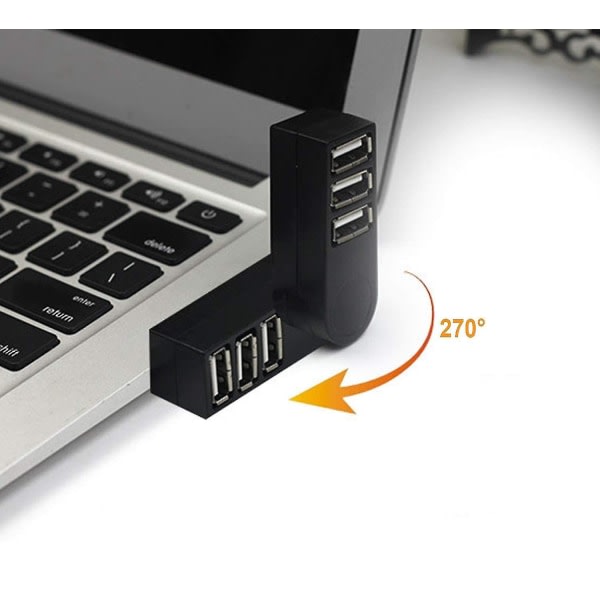 Galaxy USB 2.0 3-ports hub for PC og andre USB 2.0-kompatible enheter