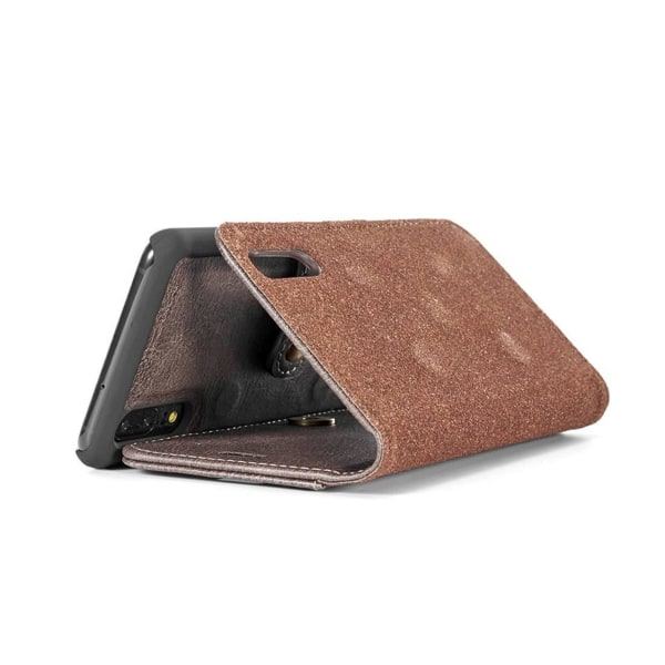 Plånboksfodral med magnetiskt skal för Huawei P20 Mörkbrun - DG.MING Mörkbrun